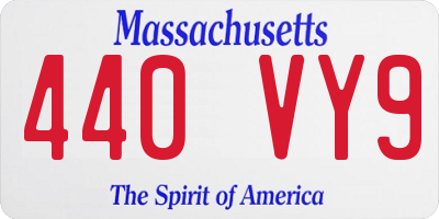 MA license plate 440VY9