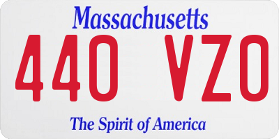 MA license plate 440VZ0