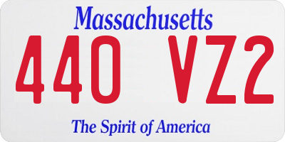 MA license plate 440VZ2