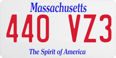 MA license plate 440VZ3