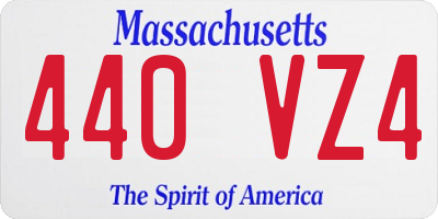 MA license plate 440VZ4