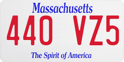 MA license plate 440VZ5