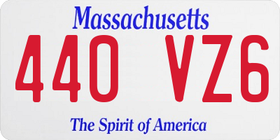 MA license plate 440VZ6