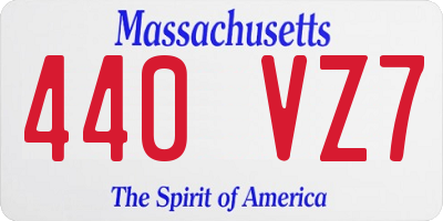MA license plate 440VZ7