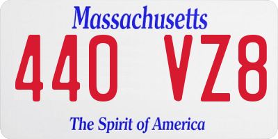 MA license plate 440VZ8
