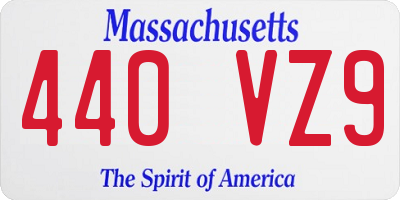 MA license plate 440VZ9