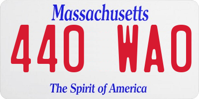 MA license plate 440WA0