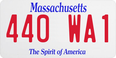 MA license plate 440WA1