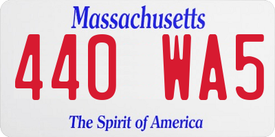 MA license plate 440WA5