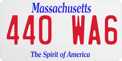 MA license plate 440WA6