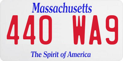 MA license plate 440WA9