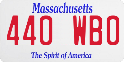 MA license plate 440WB0