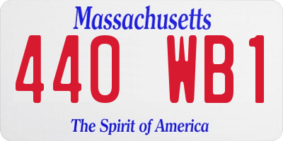 MA license plate 440WB1