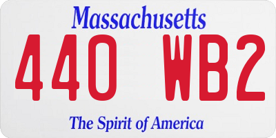 MA license plate 440WB2
