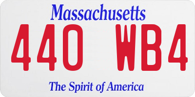 MA license plate 440WB4