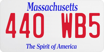 MA license plate 440WB5