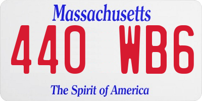 MA license plate 440WB6