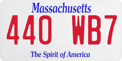 MA license plate 440WB7