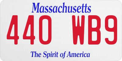 MA license plate 440WB9