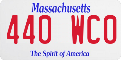 MA license plate 440WC0