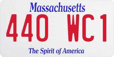 MA license plate 440WC1