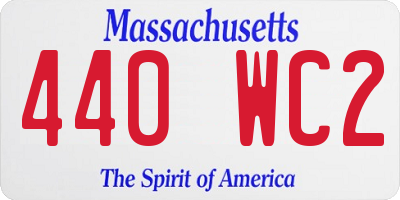 MA license plate 440WC2