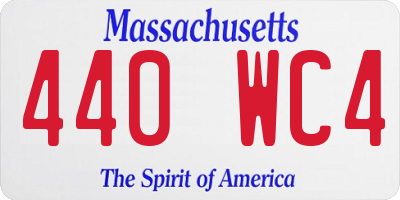 MA license plate 440WC4
