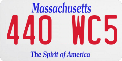 MA license plate 440WC5