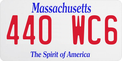MA license plate 440WC6