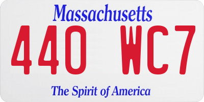 MA license plate 440WC7