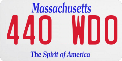 MA license plate 440WD0