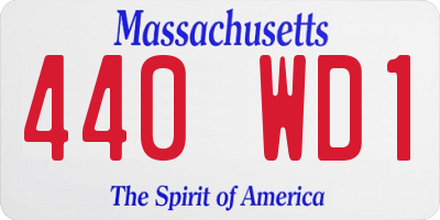MA license plate 440WD1