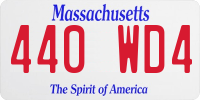 MA license plate 440WD4