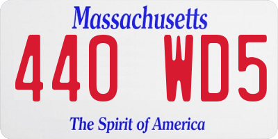 MA license plate 440WD5