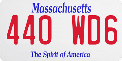 MA license plate 440WD6