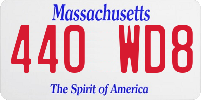 MA license plate 440WD8