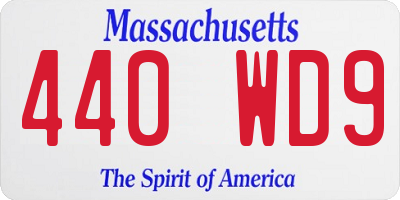 MA license plate 440WD9