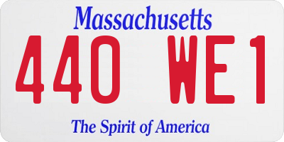 MA license plate 440WE1