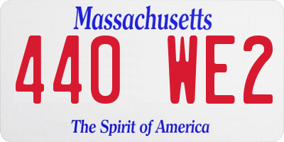 MA license plate 440WE2