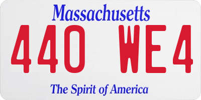 MA license plate 440WE4