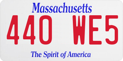 MA license plate 440WE5