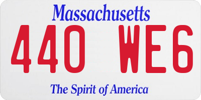 MA license plate 440WE6