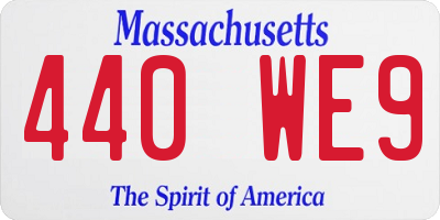 MA license plate 440WE9