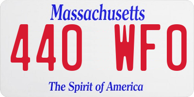 MA license plate 440WF0