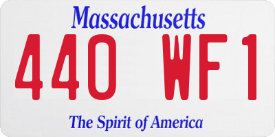 MA license plate 440WF1