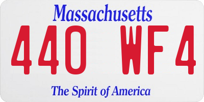 MA license plate 440WF4