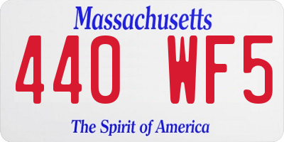 MA license plate 440WF5