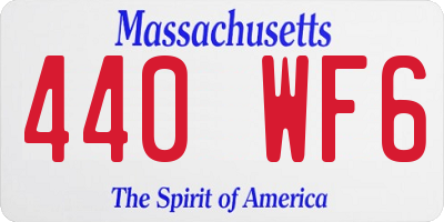MA license plate 440WF6