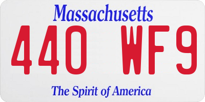 MA license plate 440WF9