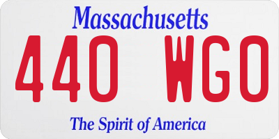 MA license plate 440WG0